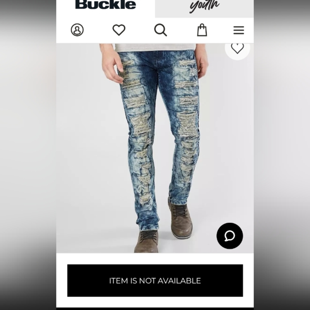 Buckle Destructed Stretch Skinny Jean Mens Disstressed Jeans